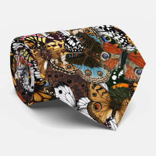 Gravata Impressão animal. Asas de borboleta.