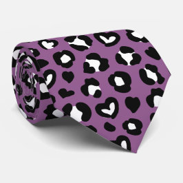 Gravata Impressão Animal, Leopardo Roxo, Manchas de Chita,