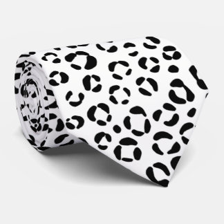 Gravata Impressão Animal Preto e Branco