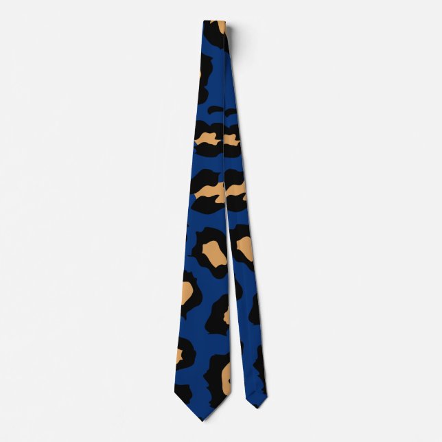 Gravata Impressão azul-leopardo (Frente)