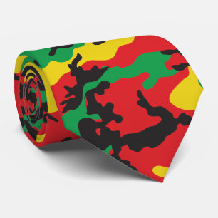 Gravata Impressão da Camouflage rasta jamaicana
