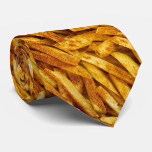 Gravata Impressão da comida lixo da batata de batatas