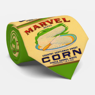 Gravata impressão da etiqueta de milho enlatada da Marvel 