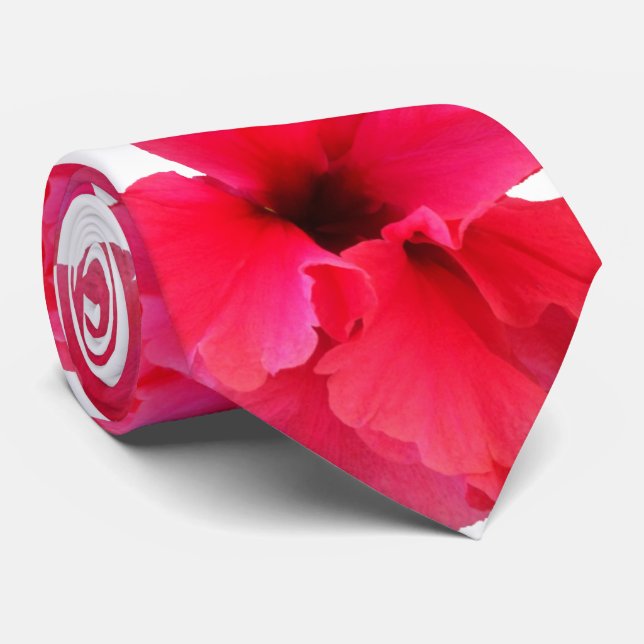 Gravata Impressão da flor do hibiscus (Rolled)
