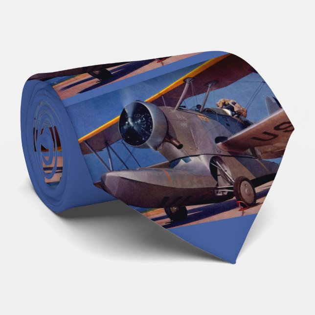 Gravata impressão de aeronave Grumman F-2 de 1939 (Rolled)