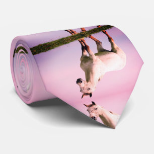 Gravata Impressão de Cavalo Branco