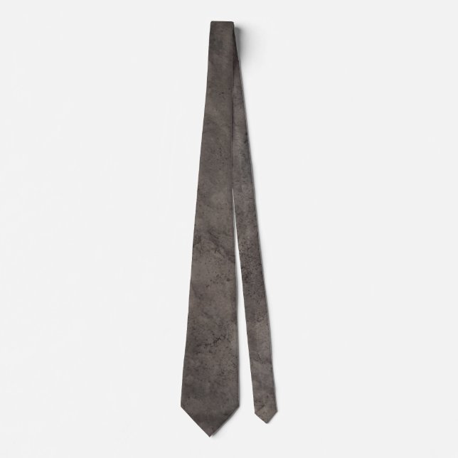 Gravata Impressão de Couro Faux Cinza Grunge para Noivos C (Frente)
