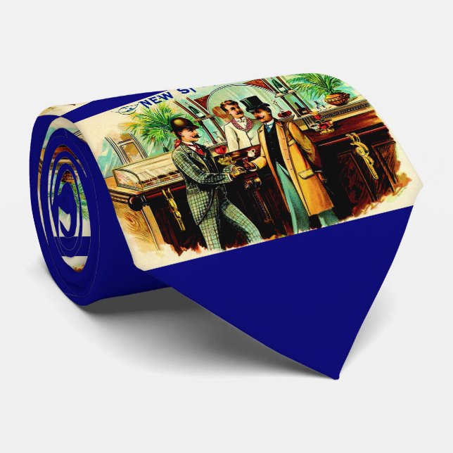 Gravata impressão de etiqueta de cigarro New Sports 1900 (Rolled)