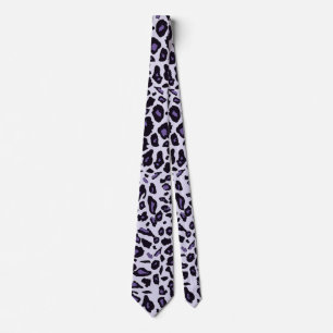 Gravata Impressão de leopardo roxo