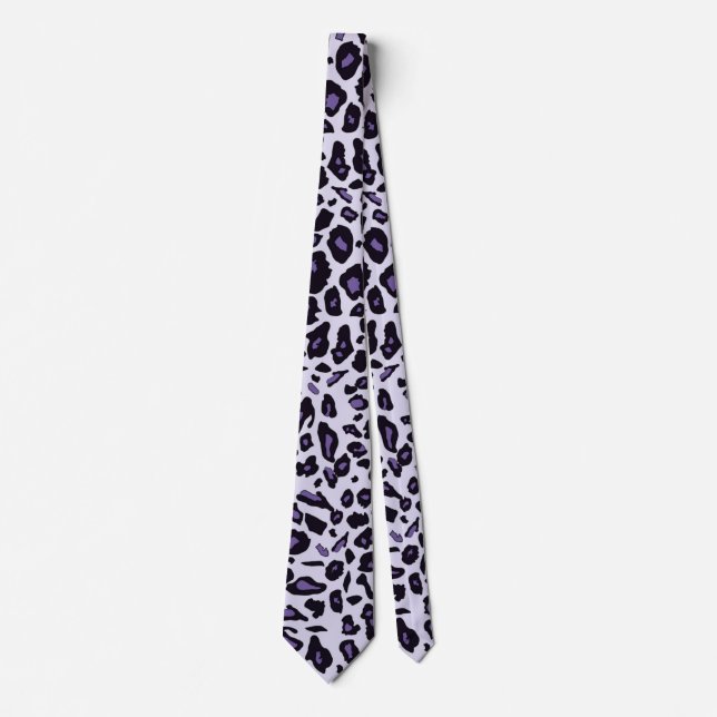 Gravata Impressão de leopardo roxo (Frente)