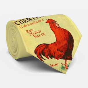 Gravata impressão de partitura de 1910 Chanticleer 