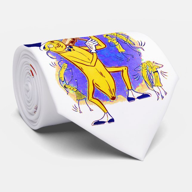 Gravata impressão de Sacudir musical de Banana 1950 (Rolled)