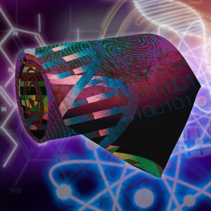 Gravata Impressão Digital de DNA Padrão de Ciência Moderna