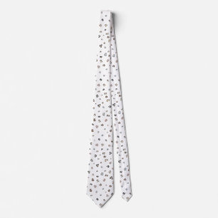 Gravata Impressão do Leopardo Branco Moderno