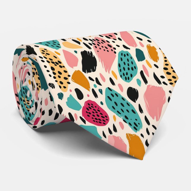 Gravata Impressão em animais moderna e colorida (Rolled)