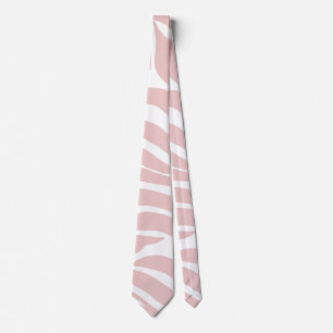 Gravata Impressão em branco de zebra rosa esmagadora