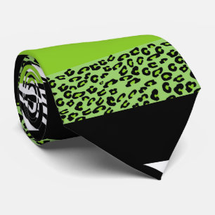 Gravata Impressão Leopardo, Impressão Zebra, Impressão Ani