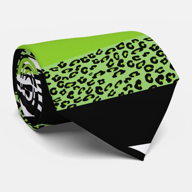 Gravata Impressão Leopardo, Impressão Zebra, Impressão Ani (Rolled)