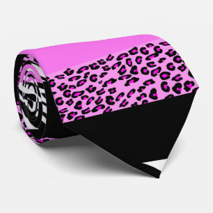 Gravata Impressão Leopardo, Impressão Zebra, Impressão Ani