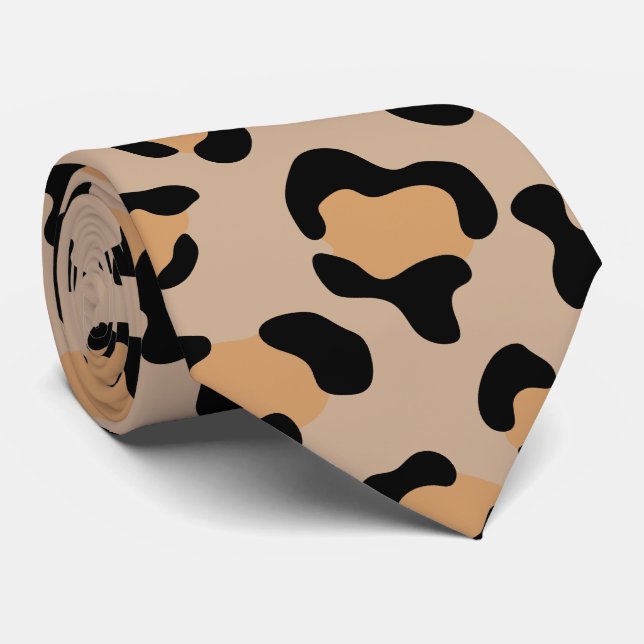 Gravata Impressão Leopardo, Manchas Leopardo, Leopardo Cas (Rolled)