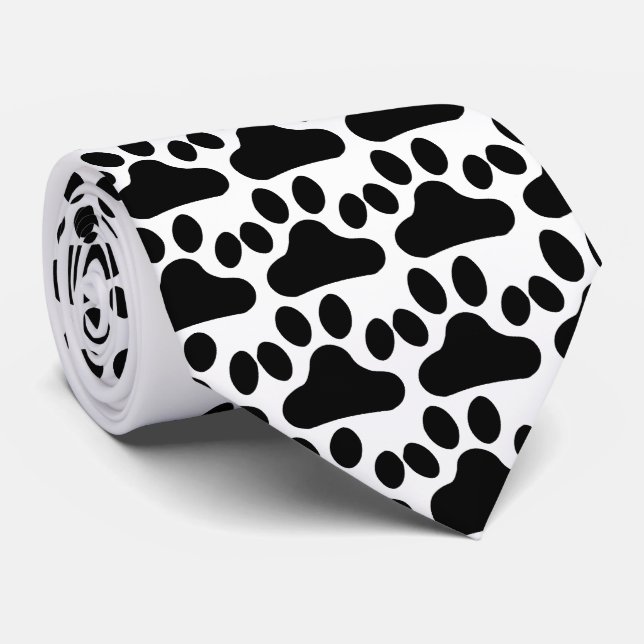 Gravata Impressão preto da pata (Rolled)
