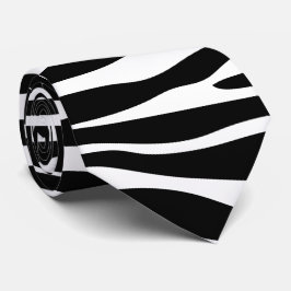 Gravata Impressão Zebra, Banhas Zebra, Preto E Branco