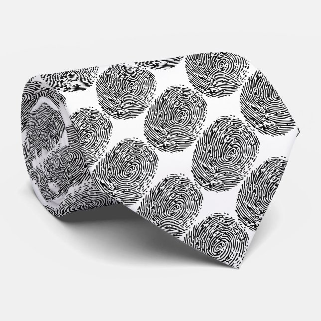 Gravata Impressões digitais brancas e cruéis de criminosos (Rolled)