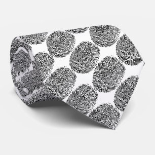 Gravata Impressões digitais brancas pretas criminosas