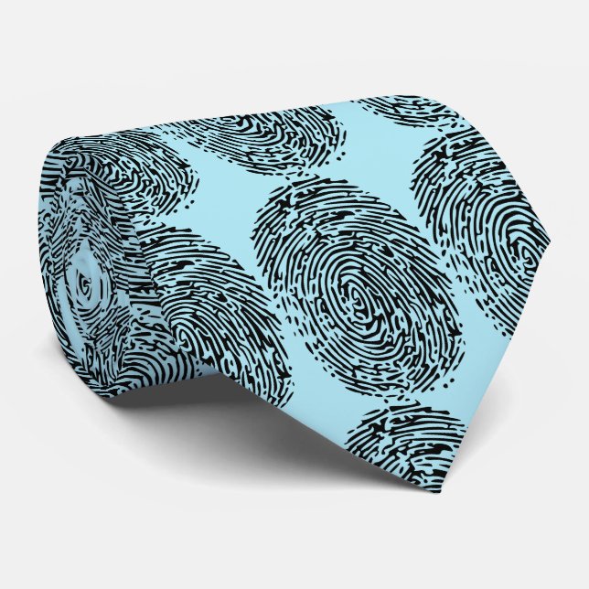 Gravata impressões digitais com fundo azul claro (Rolled)