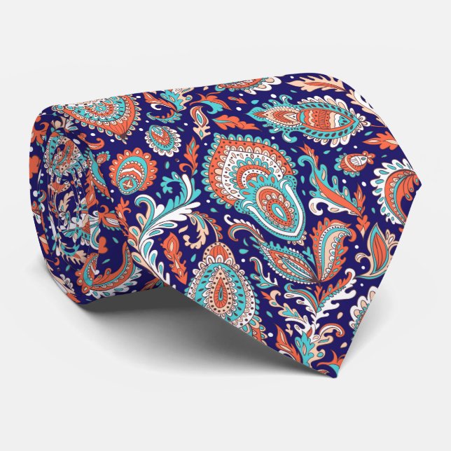 Gravata Indian style paisley floral seamless pattern (Rolled)