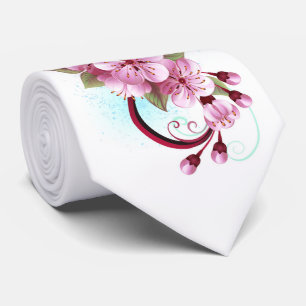 Gravata Infinidade com Flores de Flor Sakura
