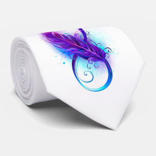 Gravata Infinidade com pena roxa