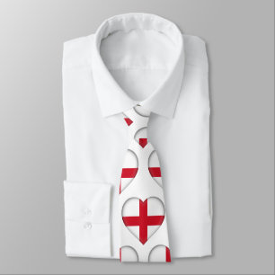 Gravata Inglaterra Flag Colors Heart Pattern Neck Tie