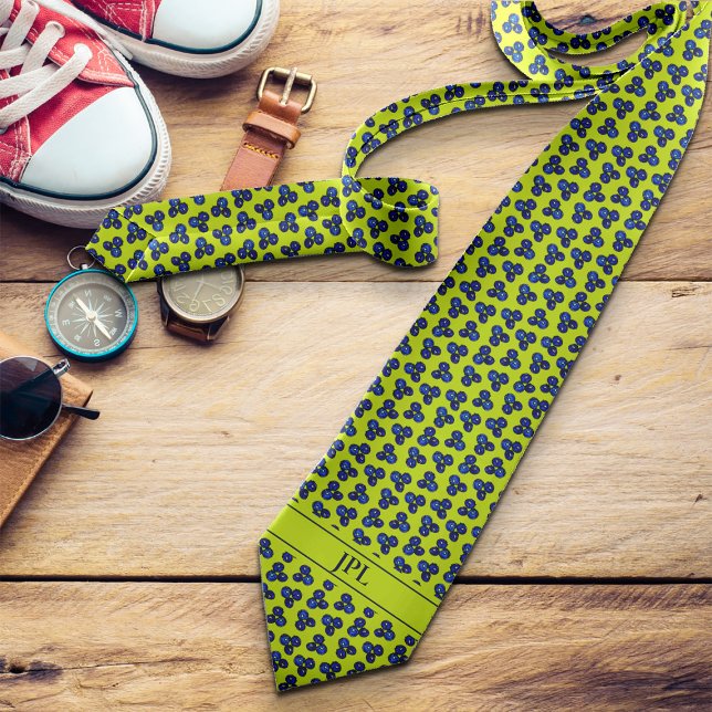 Gravata Iniciais modernos de Blueberry Novidade vibrante e (Criador carregado)