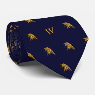 Gravata Iniciais Monogramas De Ox Touro Metálico Dourado A