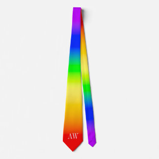 Gravata Iniciais Sinalizador do Orgulho Arco-Íris LGBT - S