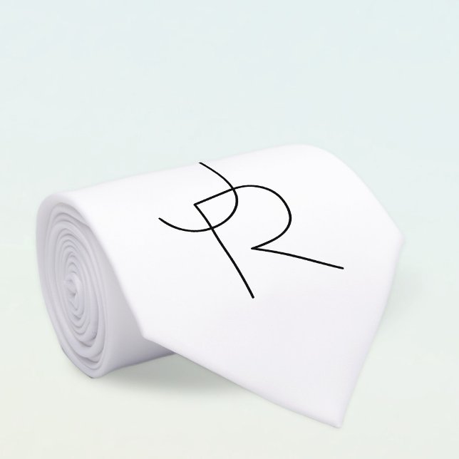 Gravata Iniciais Sobrepostos | Preto em branco (Criador carregado)