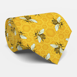Gravata Inseto do Padrão das Abelhas de mel Honeycomb Beeh