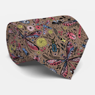 Gravata Insetos de rabisco de mocha