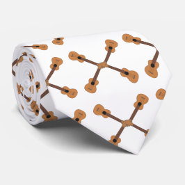 Gravata Instrumento Musical Ukulele (branco)