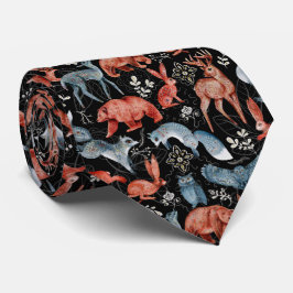 Gravata  Intricate woodland animals pattern