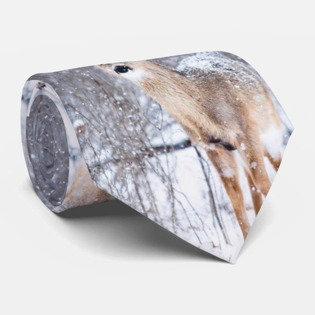 Gravata Inverno Wonderland Deer Natal Mens (Rolled)