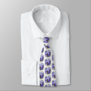 Gravata Íris farpada régia - roxo & branco