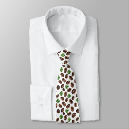Gravata Irish Coffee Beans and Shamrocks Funny Design