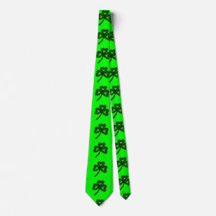 Gravata Irish Sorck Green Leaf Clover TIE