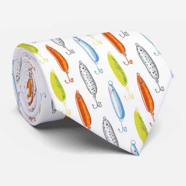 Gravata Isco De Pesca Ilustrado (Rolled)