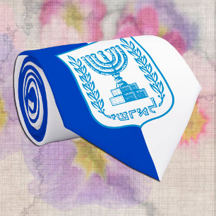 Gravata Israel Flag, Emblem, moda comercial / Israel