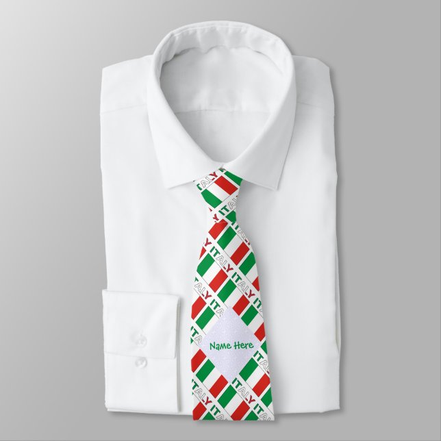 Gravata Italian Flag Republic Day Pride Personalized Gift (Amarrado)