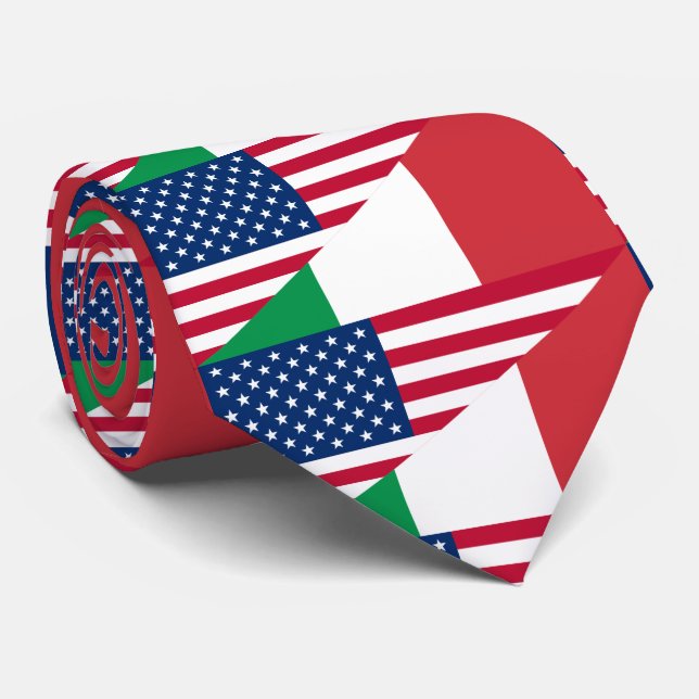 Gravata Italiano Americano Itália Flag Neck Tie (Rolled)