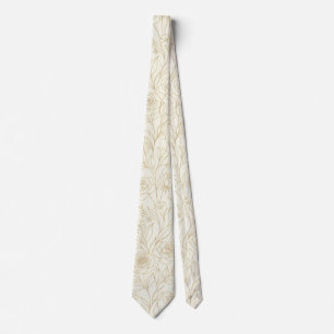 Gravata Ivory Gold Botânica Vintage